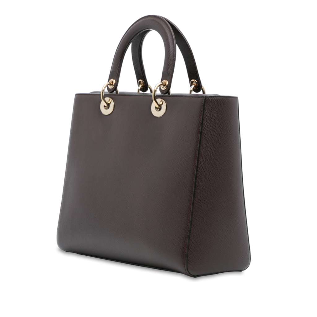 Dior Large Grained Calfskin Lady D Sire - Back view