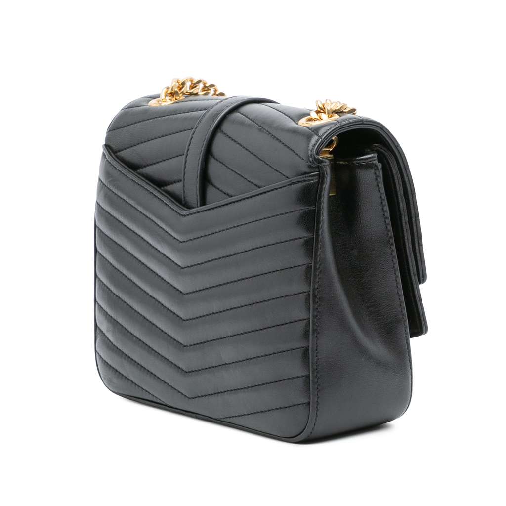 Saint Laurent Small Chevron Lambskin Monogram Sulpice Bag - Back view