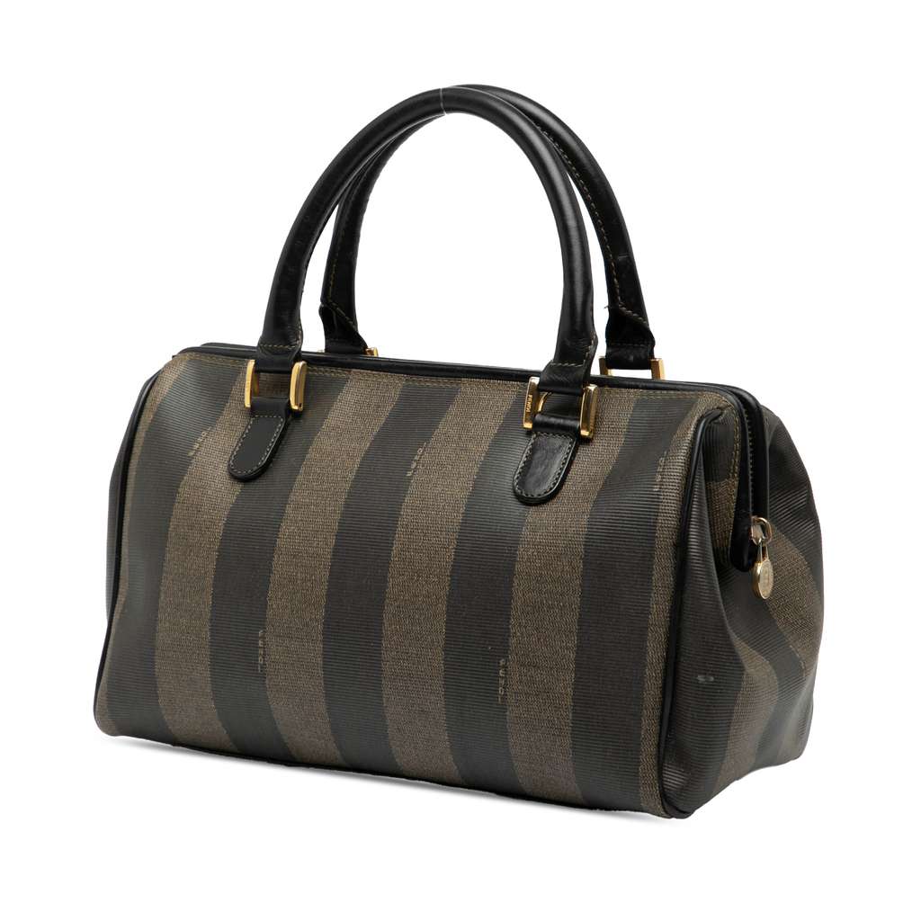 Fendi Pequin Coated Canvas Boston Bag - 2