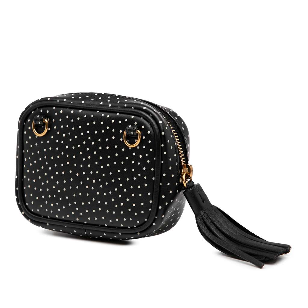 Saint Laurent Baby Quilted Chevron Calfskin Monogram Polka Dot Lou Camera Bag - Back view