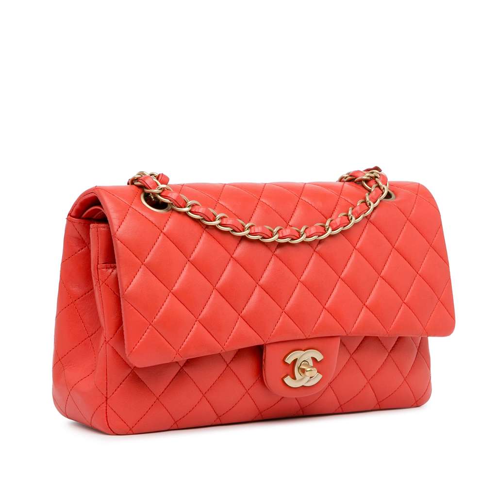 Chanel Medium Classic Lambskin Double Flap - Back view