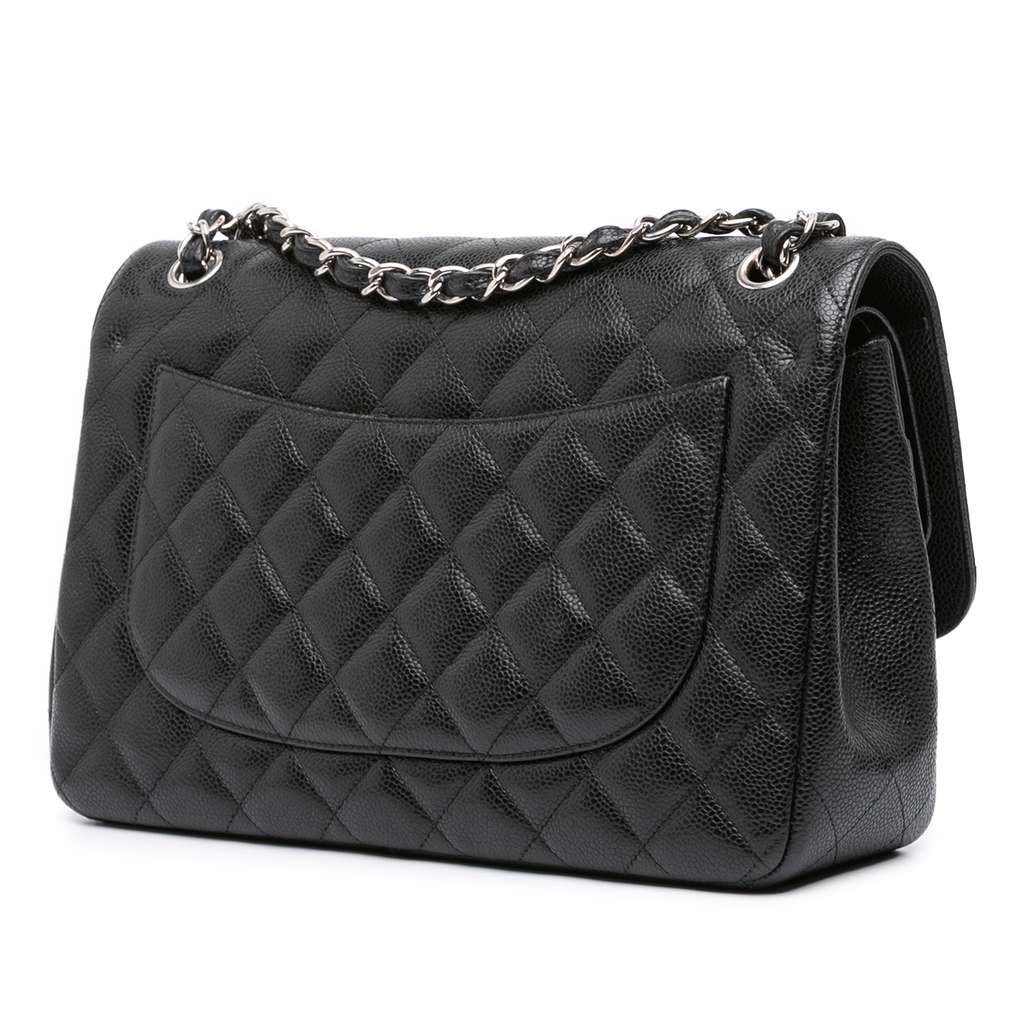 Chanel Jumbo Classic Caviar Double Flap - Back view