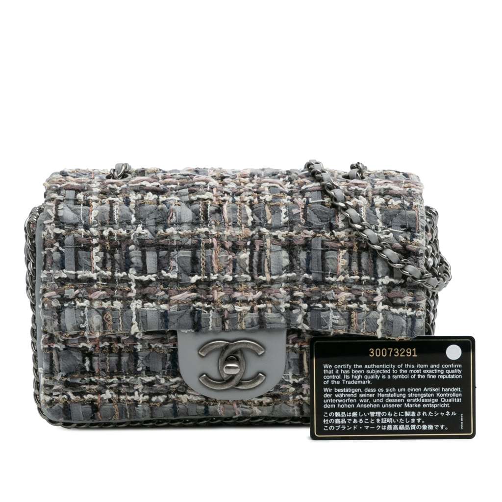 Chanel Mini Quilted Tweed River of Pearls Flap - Image 15