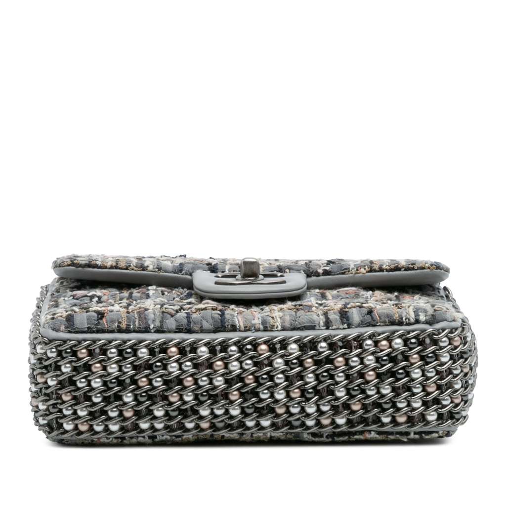 Chanel Mini Quilted Tweed River of Pearls Flap - Image 6