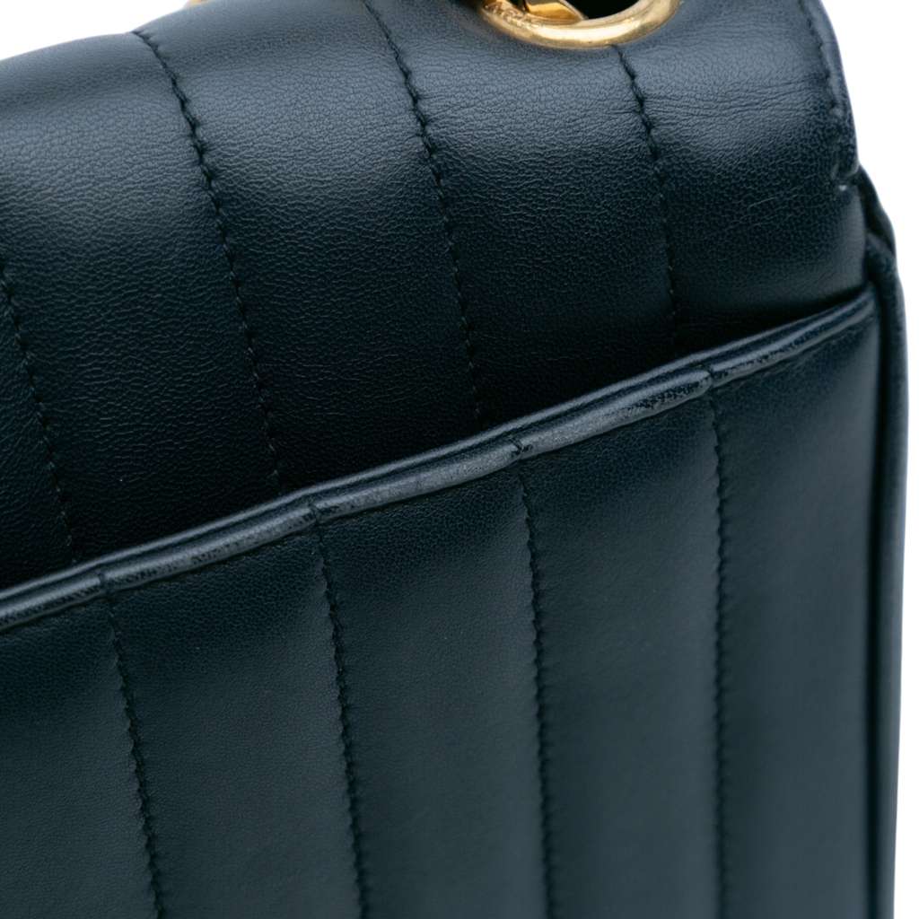 Saint Laurent Medium Lambskin Monogram Vicky Chain Bag - Image 10