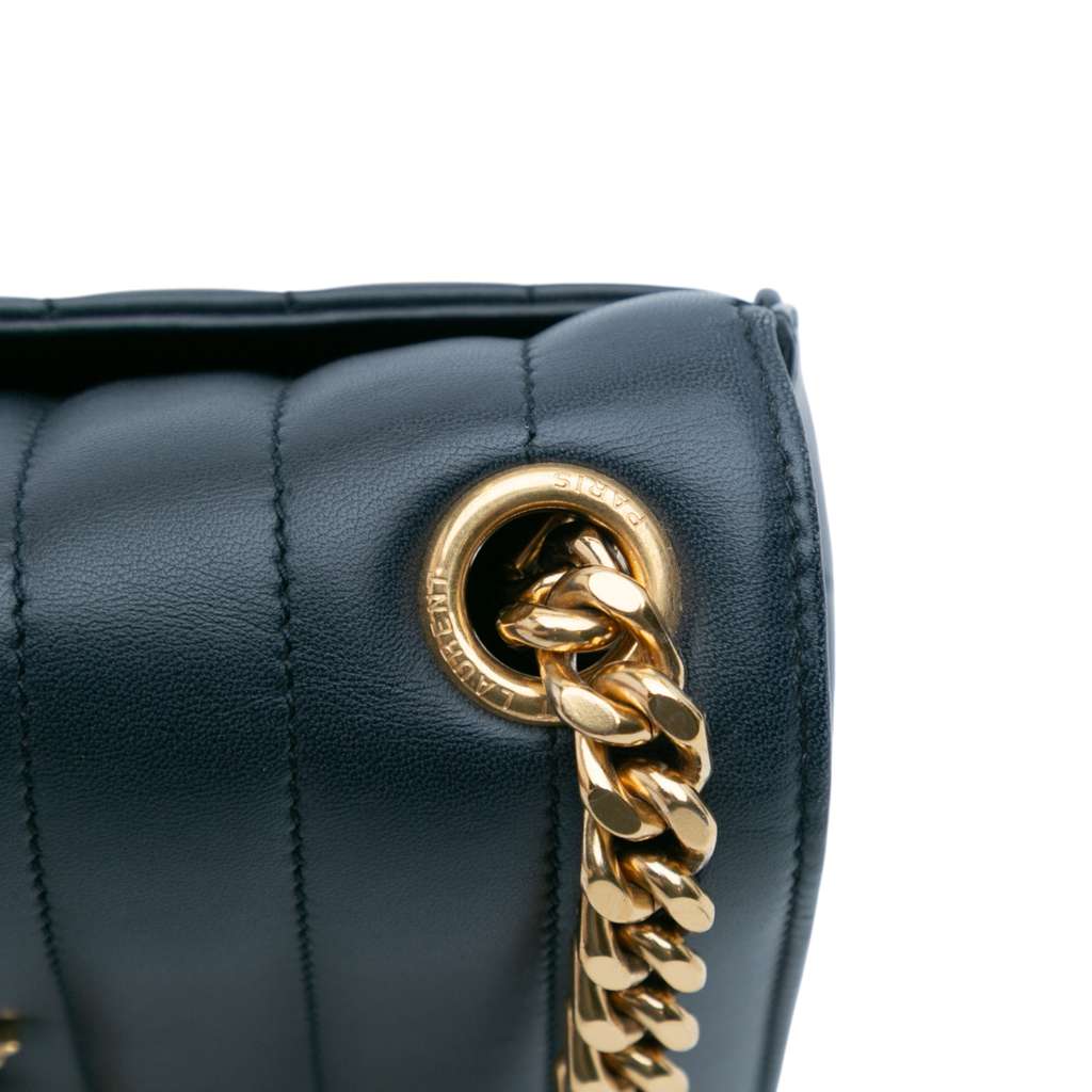 Saint Laurent Medium Lambskin Monogram Vicky Chain Bag - Image 11
