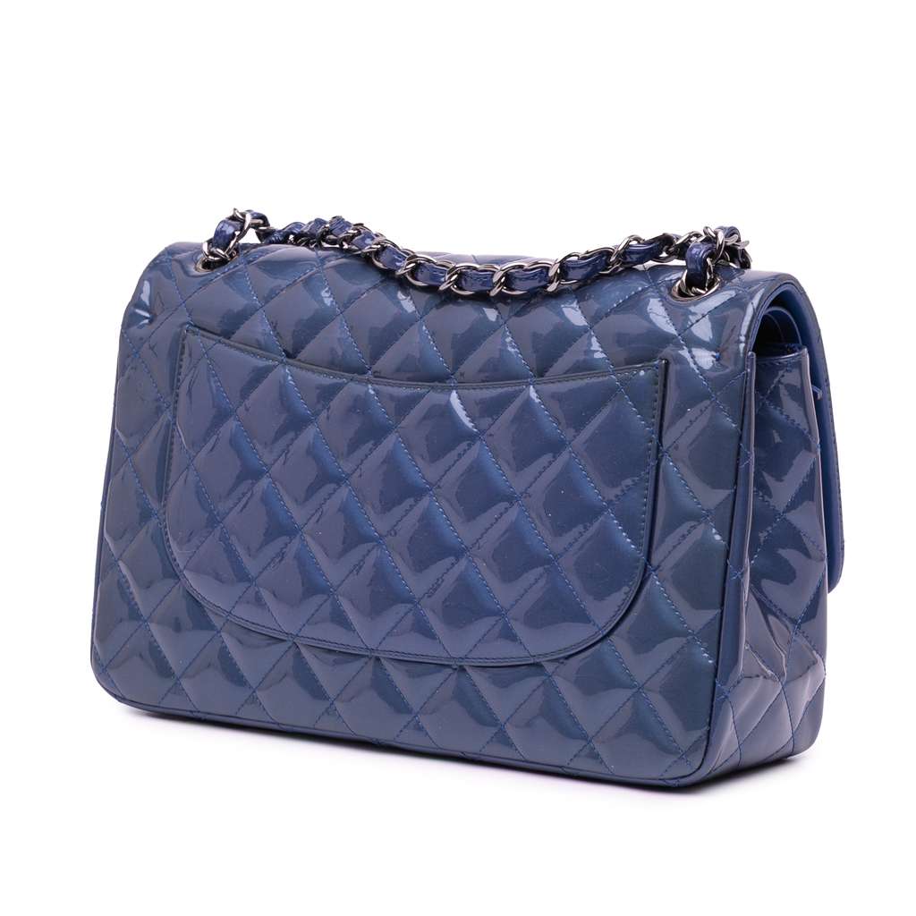 Chanel Jumbo Classic Patent Double Flap - Back view