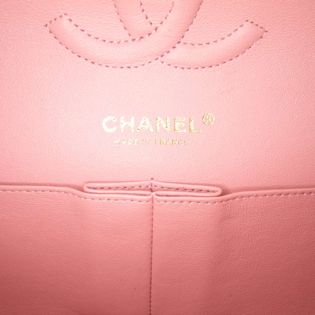 Chanel Medium Classic Quilted Tweed Braided Double Flap - Side view