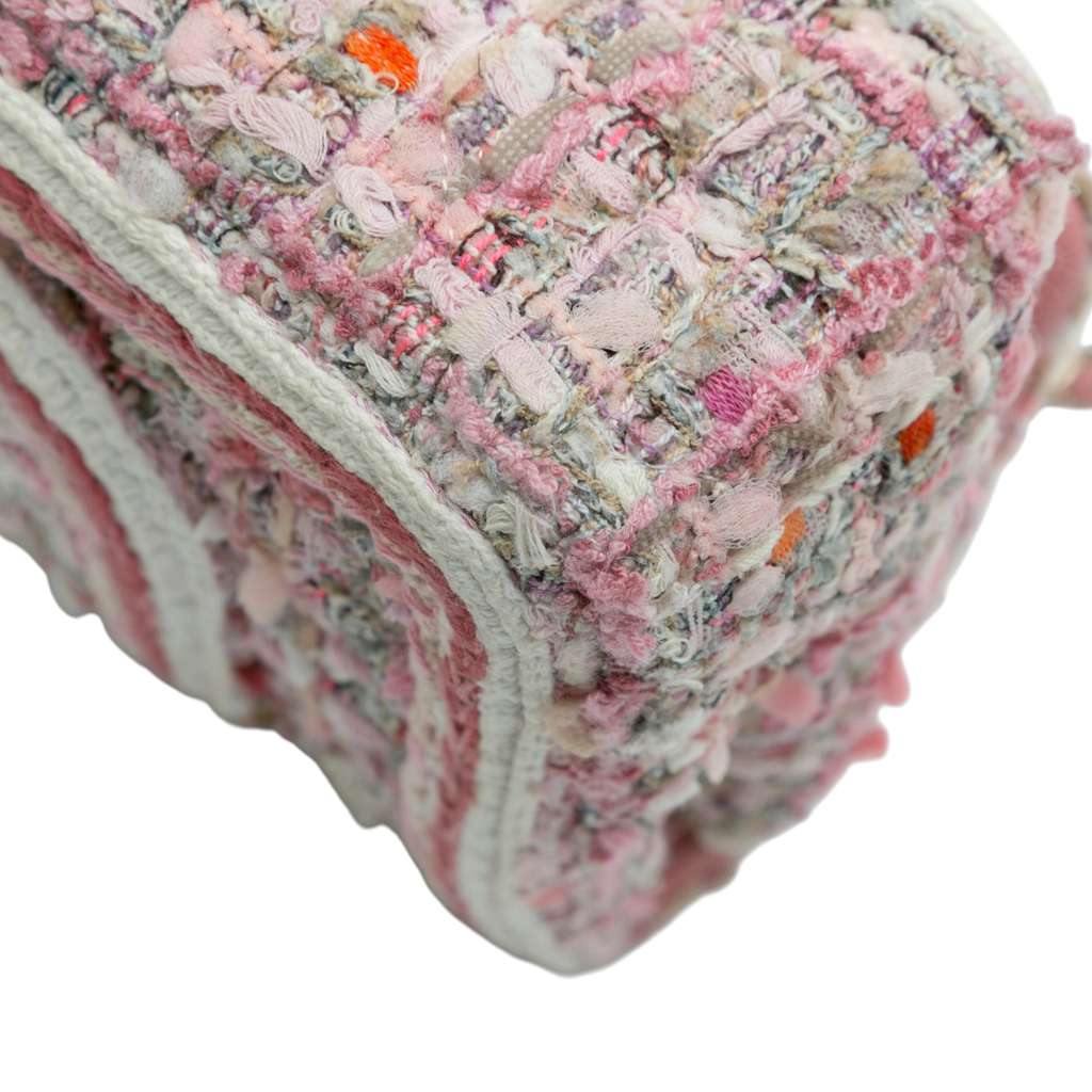 Chanel Medium Classic Quilted Tweed Braided Double Flap - Detail 2