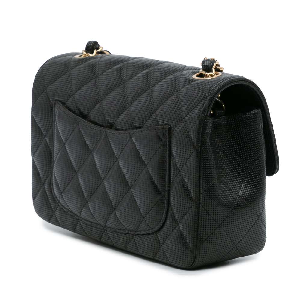 Chanel Mini Rectangular Classic Calfskin Pixel Effect Single Flap - Back view