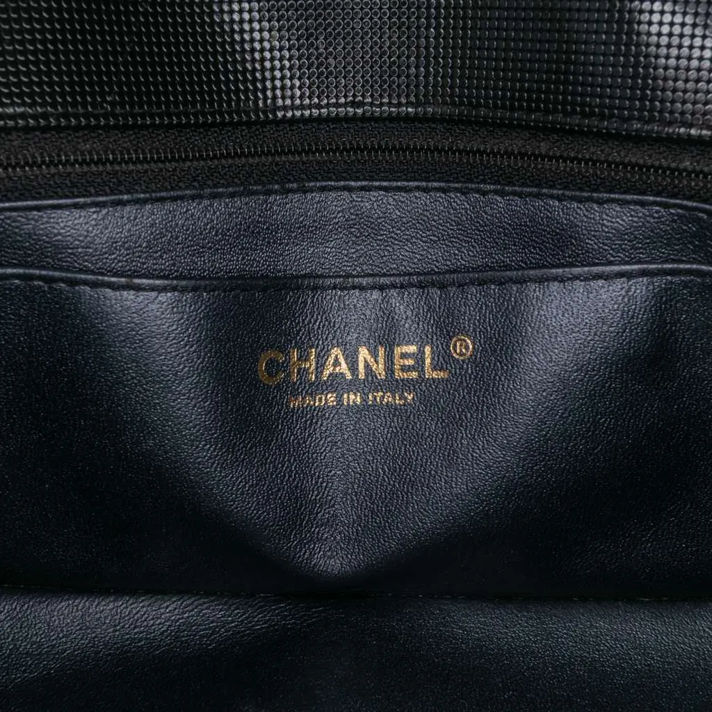 Chanel Mini Rectangular Classic Calfskin Pixel Effect Single Flap Black Leather Good - Box View