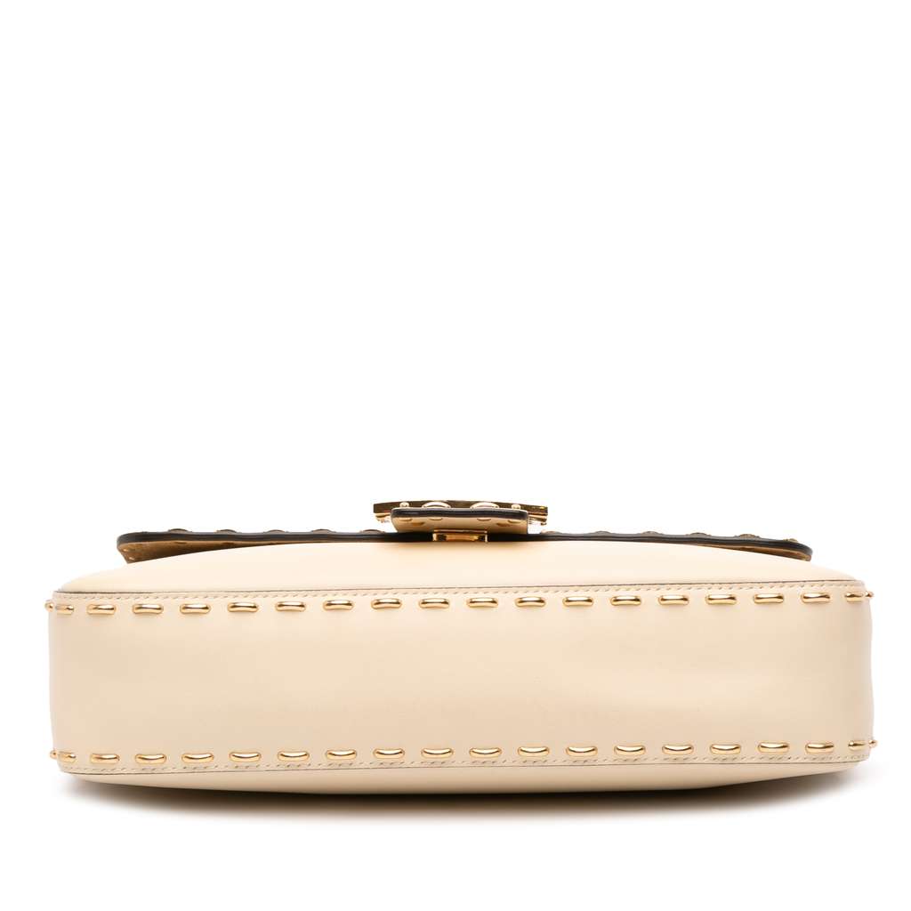 Fendi Leather Metal Stitch Baguette Satchel - Image 6