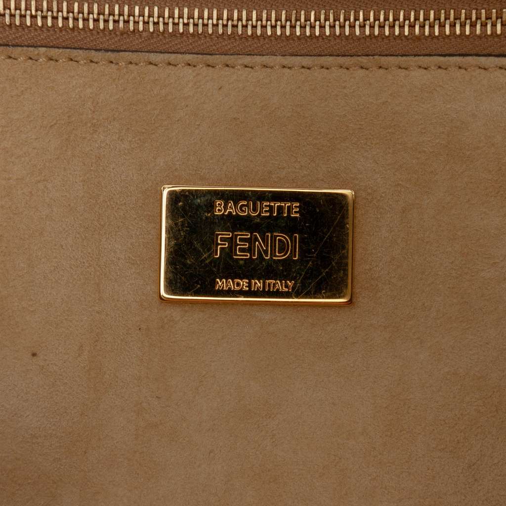 Fendi Leather Metal Stitch Baguette Satchel - Side view