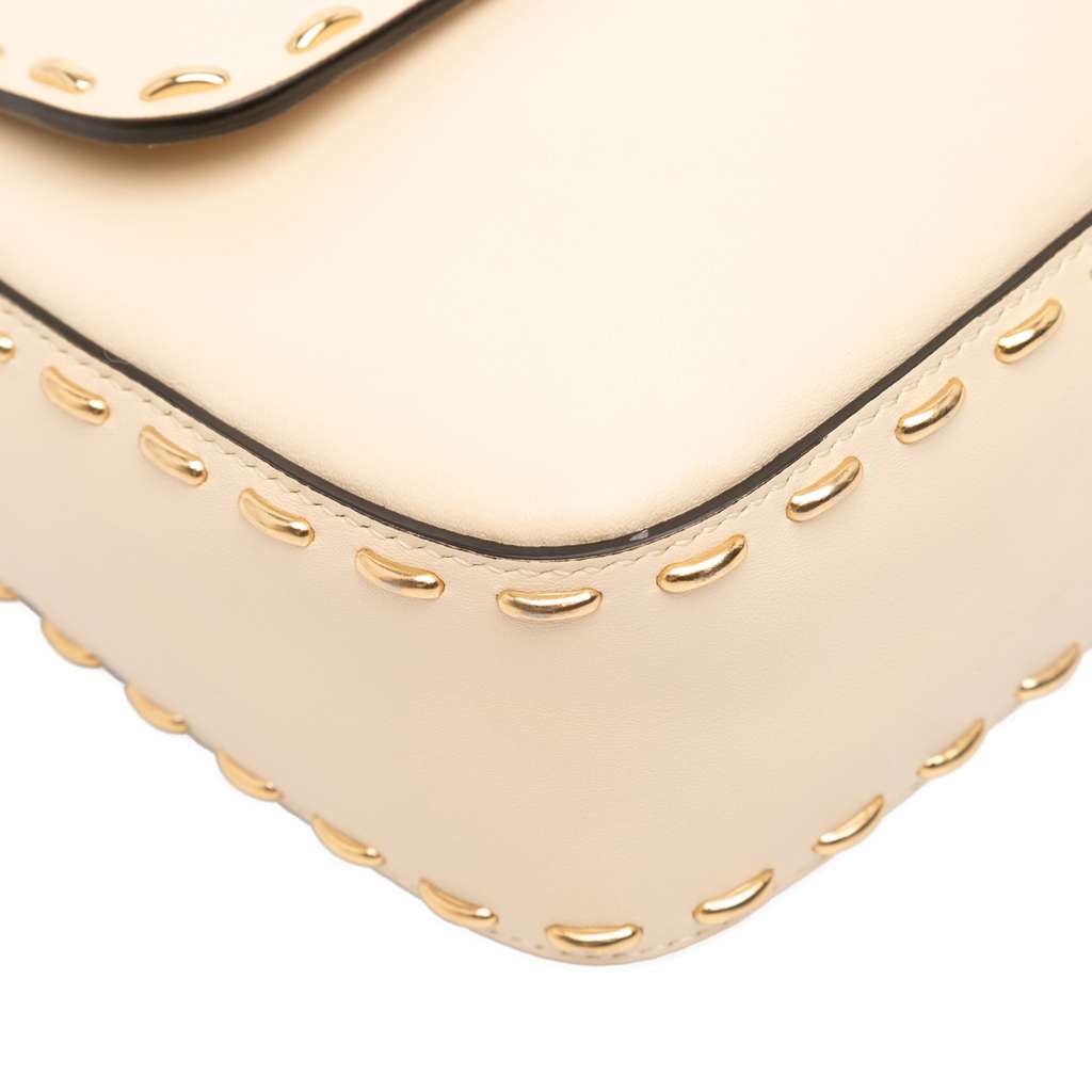 Fendi Leather Metal Stitch Baguette Satchel - Image 11
