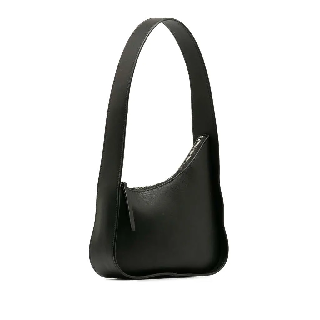 The Row Leather Half Moon Shoulder Bag Black Leather Good - Back View
