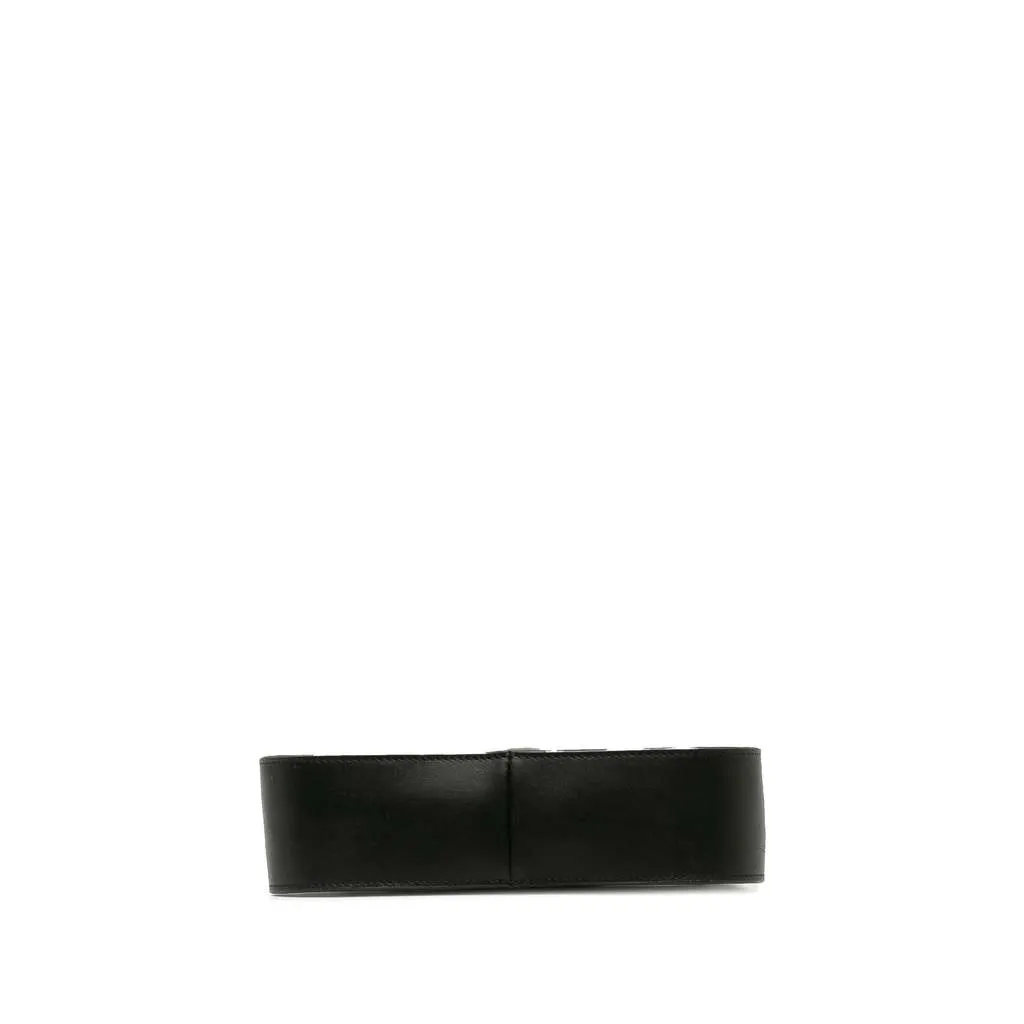 The Row Leather Half Moon Shoulder Bag Black Leather Good - Model View