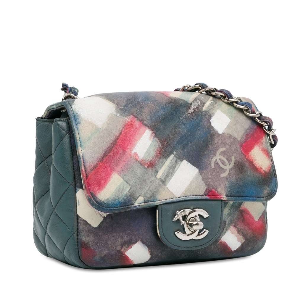 Chanel Mini Square Classic Airlines Printed Lambskin Single Flap - Back view