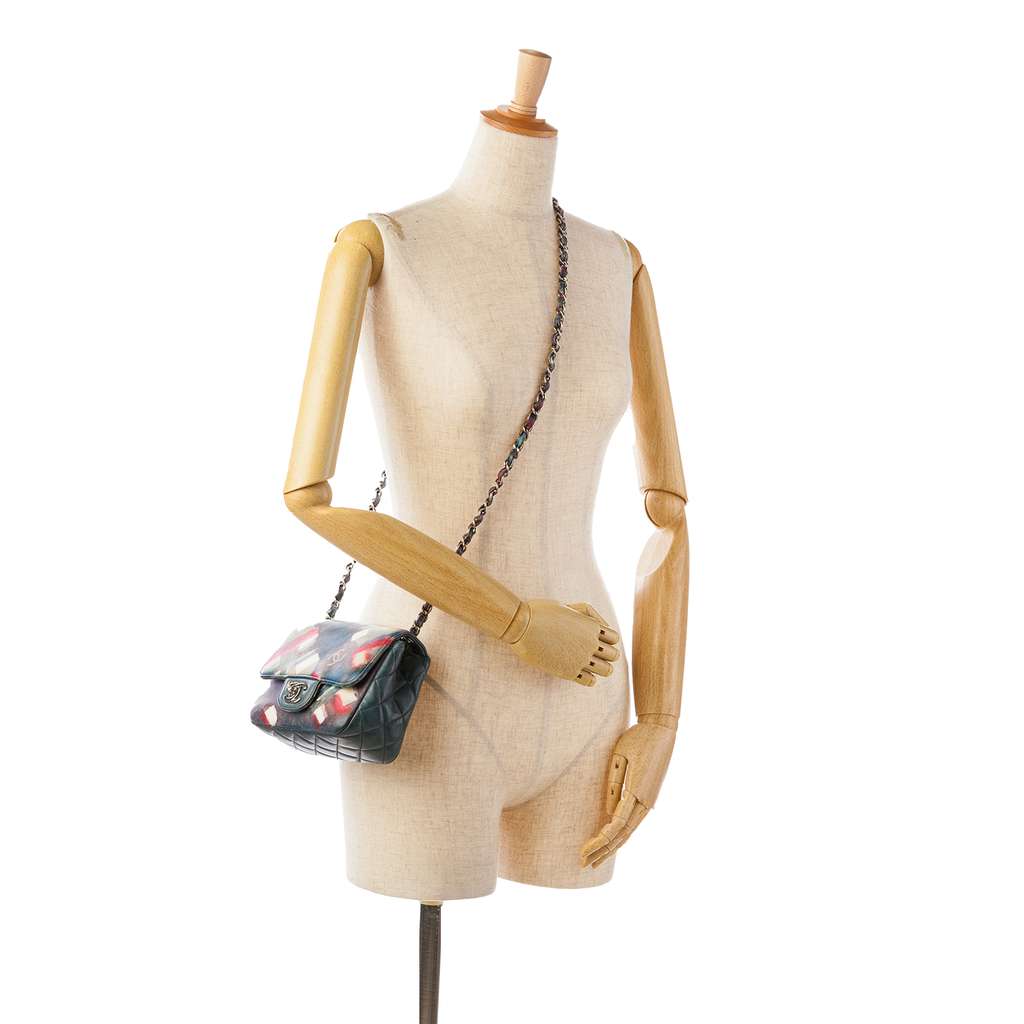 Chanel Mini Square Classic Airlines Printed Lambskin Single Flap - Image 13