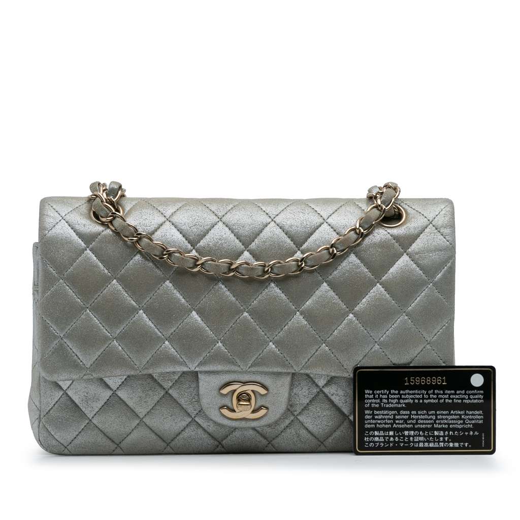 Chanel Medium Classic Iridescent Calfskin Double Flap - Image 16