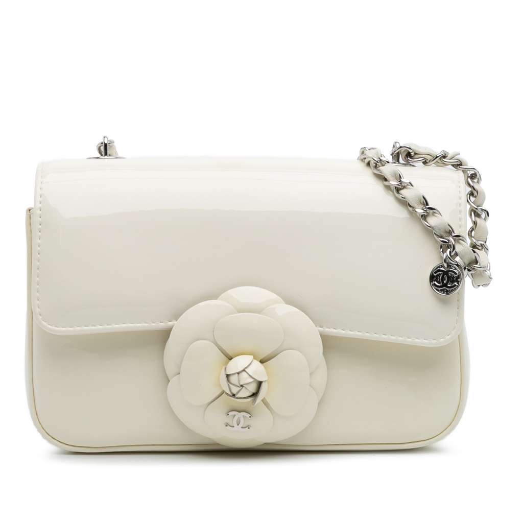 Chanel Small Patent Camellia Single Flap