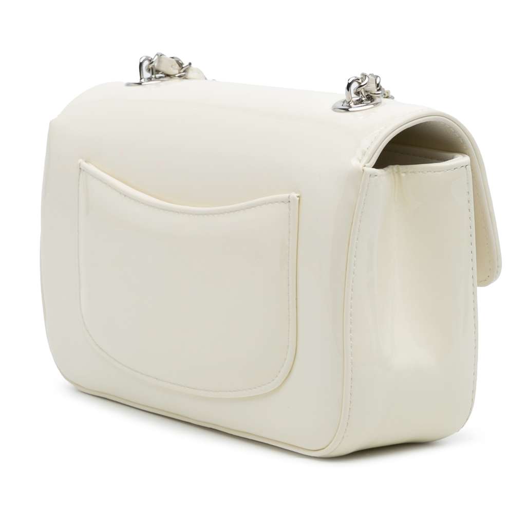 Chanel Small Patent Camellia Single Flap - Back view