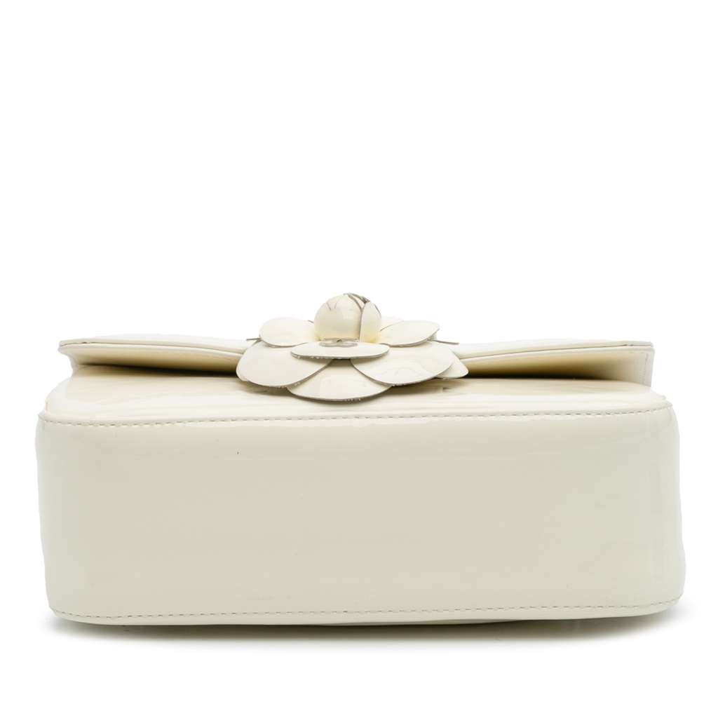Chanel Small Patent Camellia Single Flap - Image 6