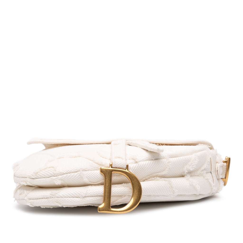 Dior Canvas Embroidered Camouflage Saddle Bag - Image 6