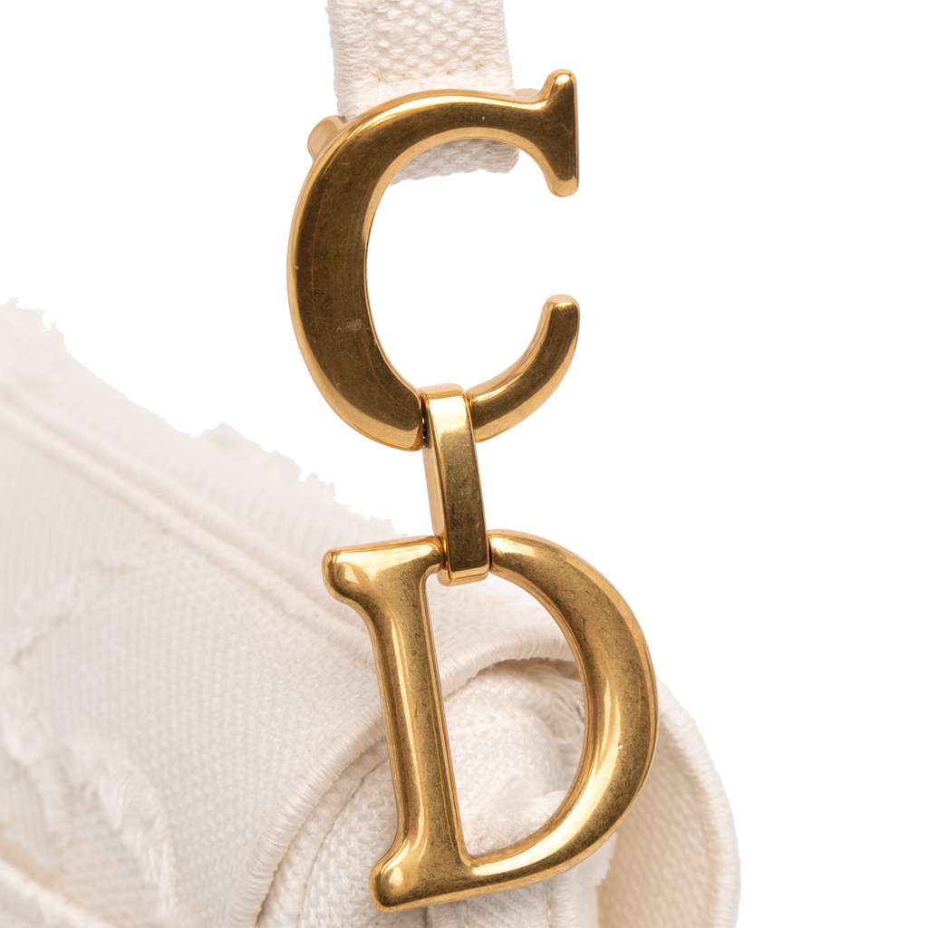 Dior Canvas Embroidered Camouflage Saddle Bag - Image 10