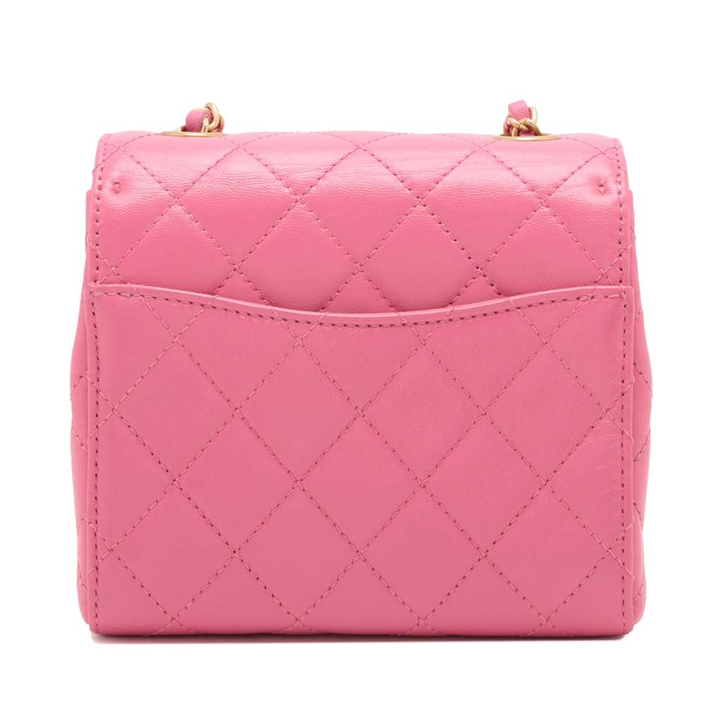 Chanel Mini Square Classic Lambskin Single Flap - Back view