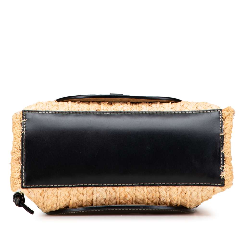 Loewe Small Raffia and Leather Gate Top Handle Bag - Image 6