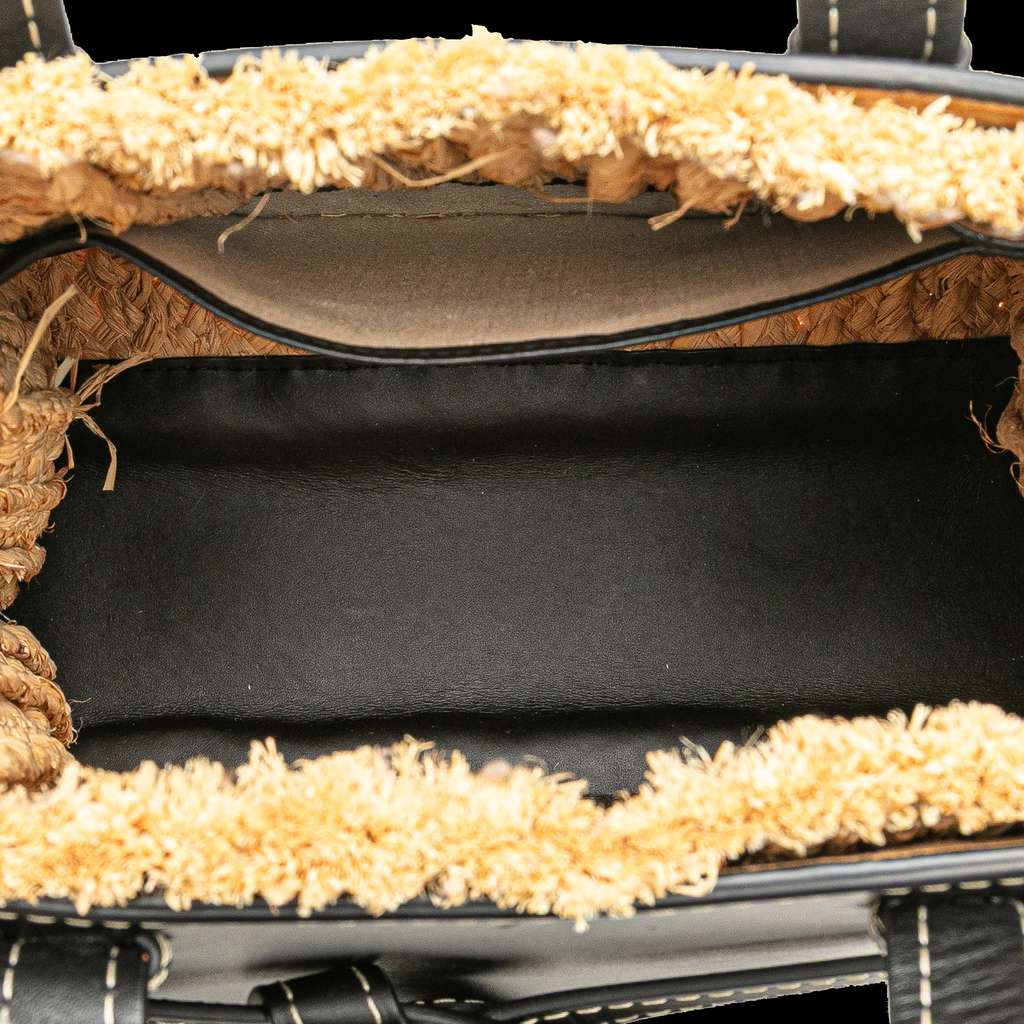 Loewe Small Raffia and Leather Gate Top Handle Bag - 4