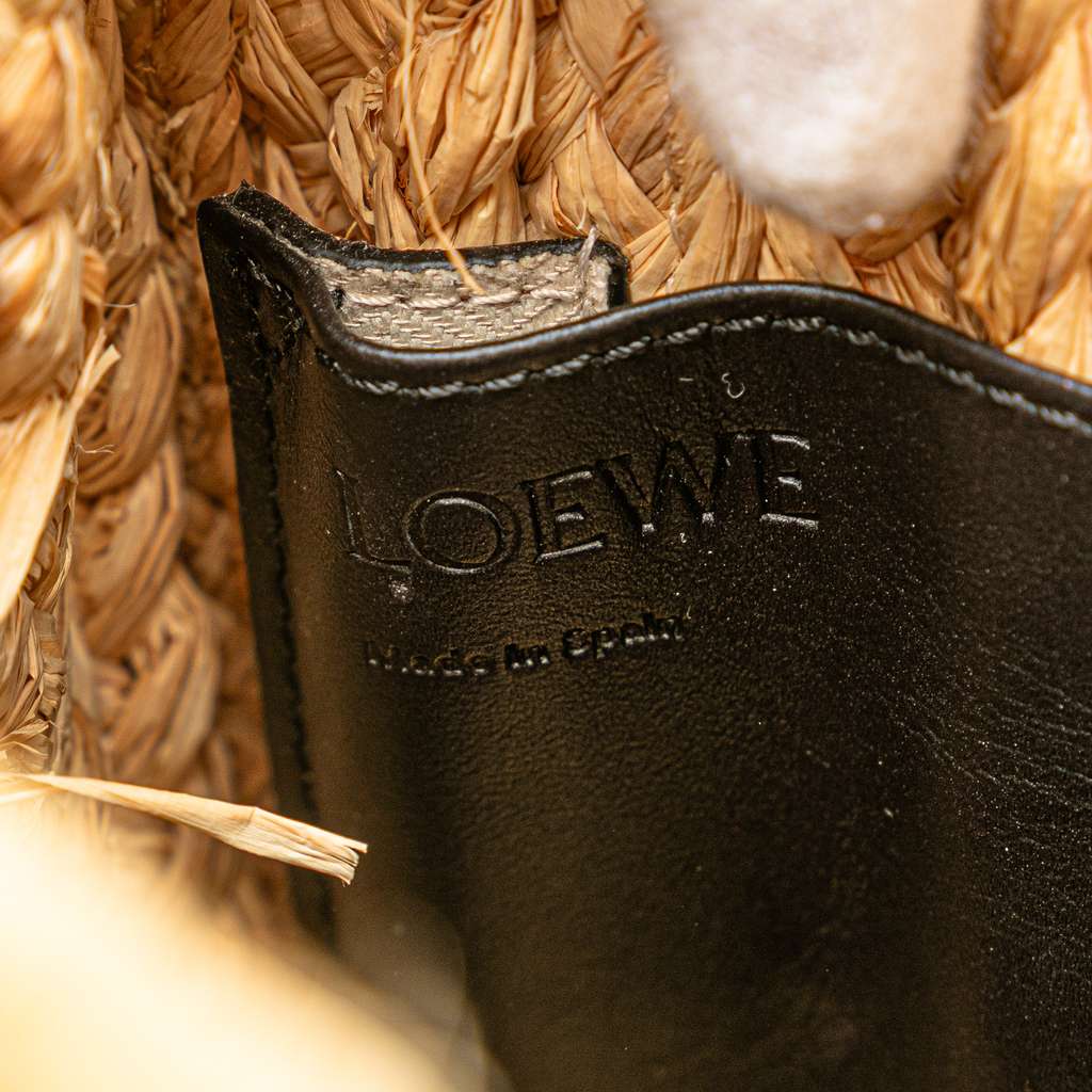 Loewe Small Raffia and Leather Gate Top Handle Bag - Side view