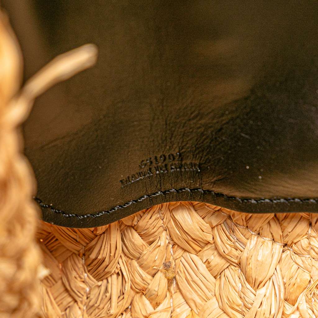 Loewe Small Raffia and Leather Gate Top Handle Bag - Detail 2