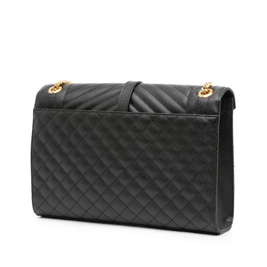 Saint Laurent Large Grain De Poudre Triquilt Monogram Envelope Bag - 2