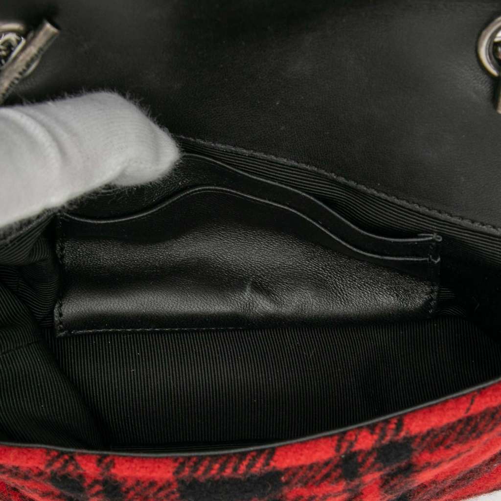 Saint Laurent Baby Chevron Tartan Wool Monogram Classic Chain Bag - 4