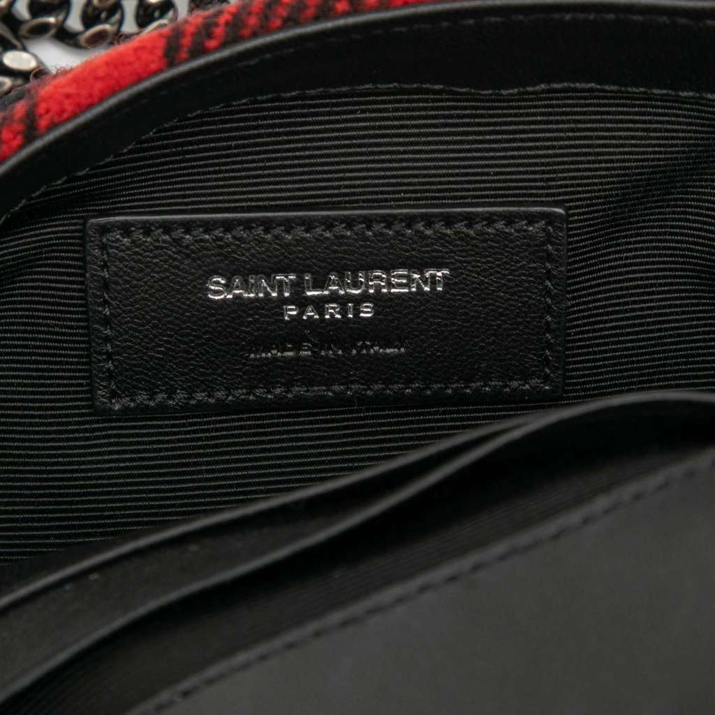 Saint Laurent Baby Chevron Tartan Wool Monogram Classic Chain Bag - Side view