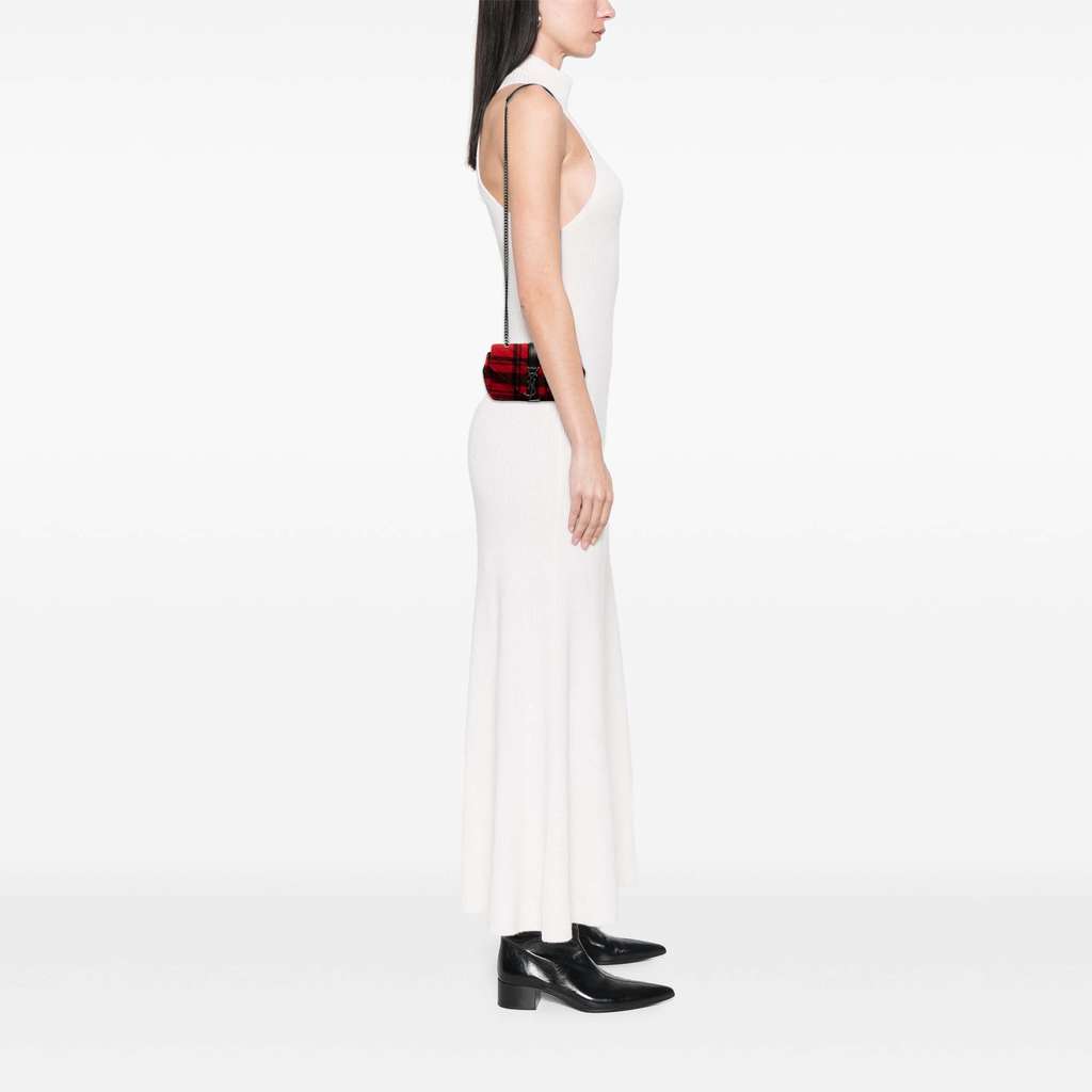 Saint Laurent Baby Chevron Tartan Wool Monogram Classic Chain Bag - Detail 2