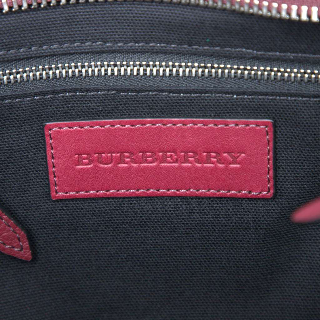 Burberry Leather and Mega Check Canvas Harcourt Satchel - Side view