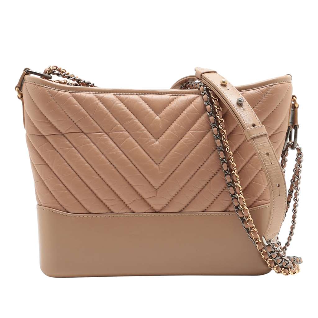 Chanel Medium Chevron Aged Calfskin Gabrielle Hobo