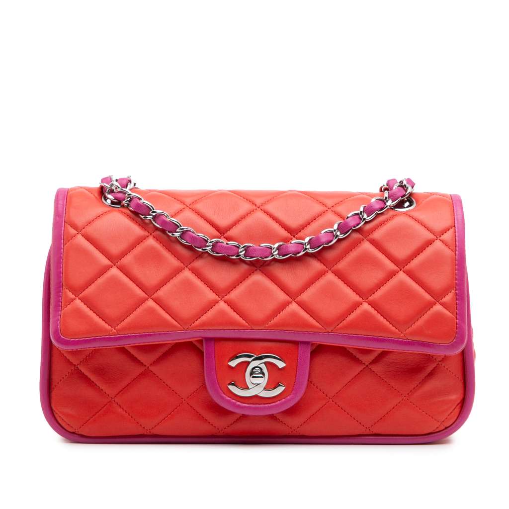 Chanel Medium Classic Bicolor Lambskin Double Flap