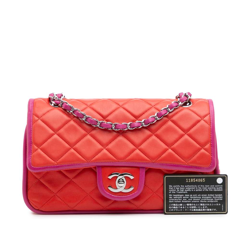 Chanel Medium Classic Bicolor Lambskin Double Flap - Image 15