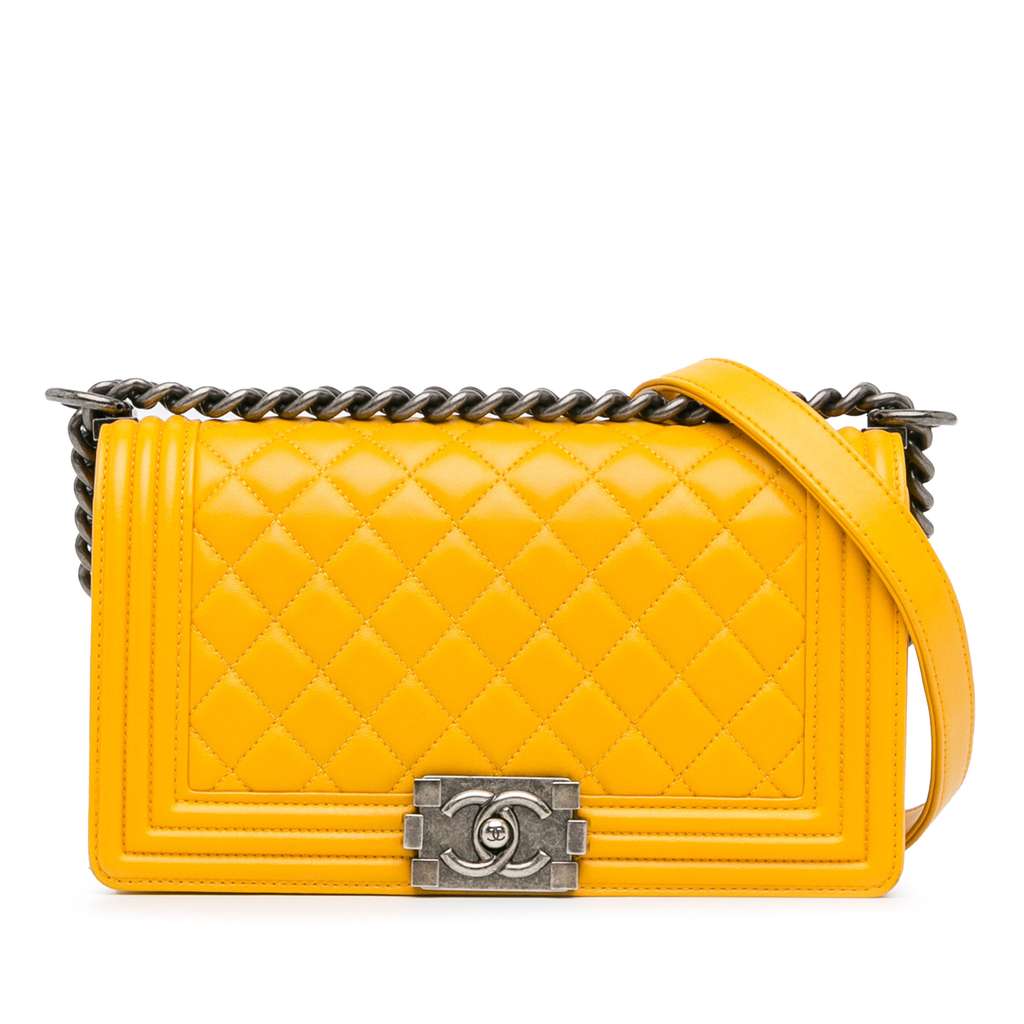 Chanel Old Medium Quilted Lambskin Boy Flap