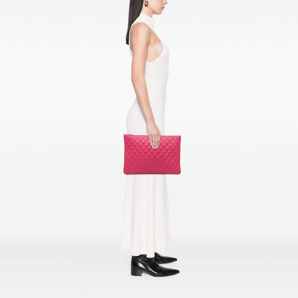 Chanel Large Quilted Lambskin O Case Clutch - Image 12