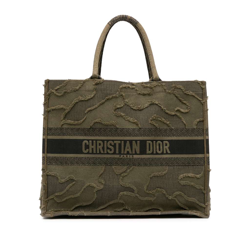 Dior Large Embroidered Canvas Camouflage Book Tote
