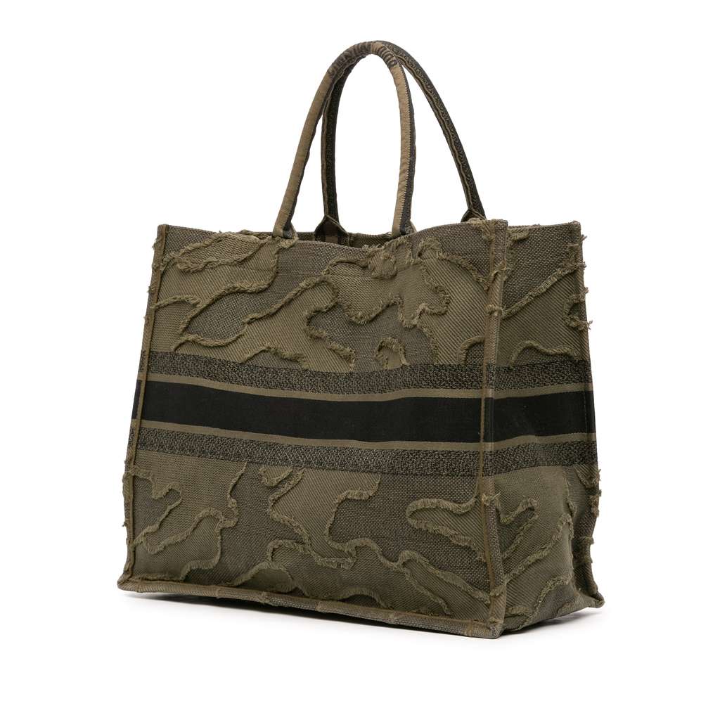 Dior Large Embroidered Canvas Camouflage Book Tote - Back view