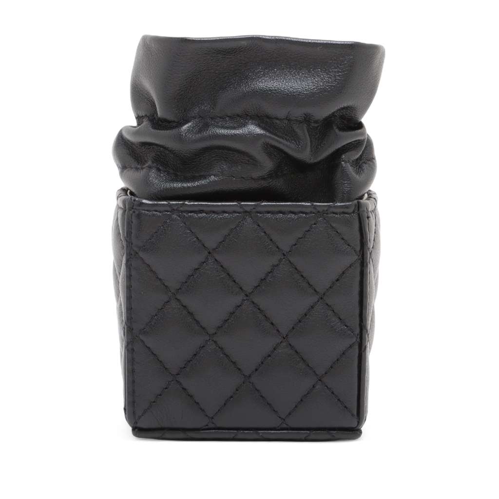 Chanel Mini Quilted Calfskin Drawstring Bucket Bag - Back view