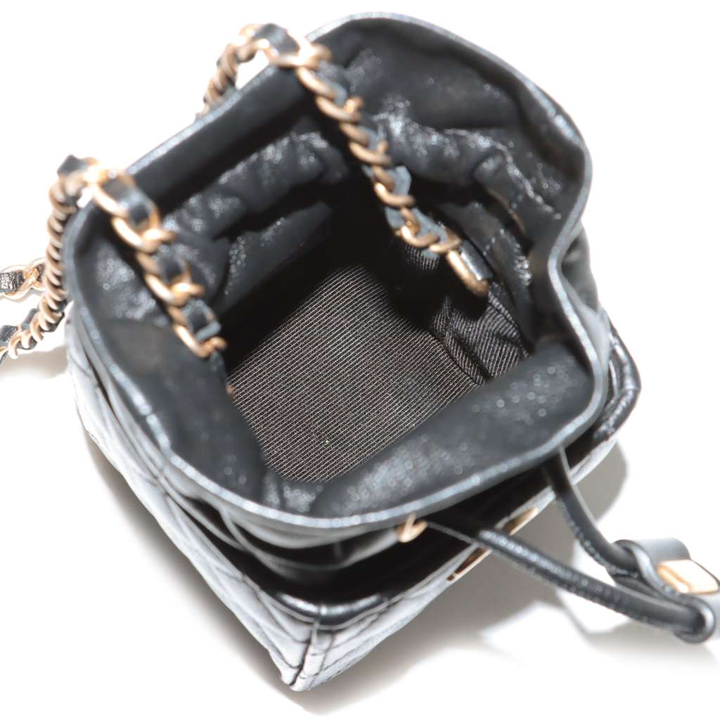 Chanel Mini Quilted Calfskin Drawstring Bucket Bag - Image 6