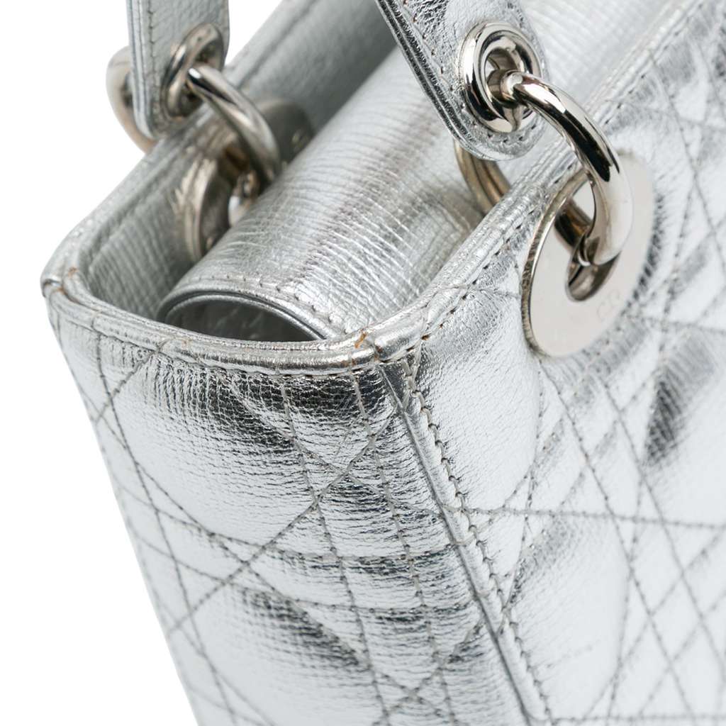 Dior Small Metallic Grained Calfskin Cannage My ABCDior Lady Dior - Image 10