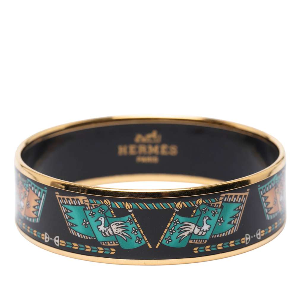 Hermès Wide Printed Enamel Bangle 65 - Image 6