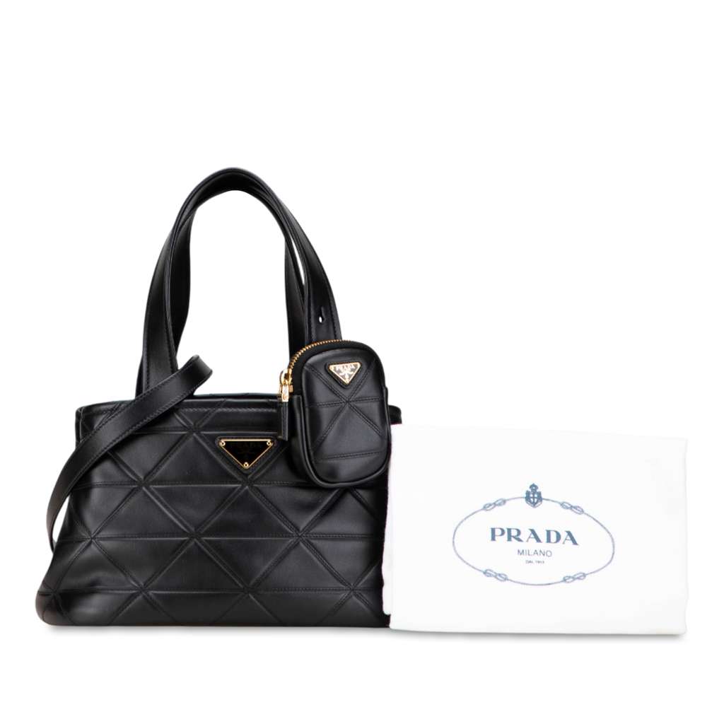 Prada Small Quilted Lambskin Satchel - Image 12
